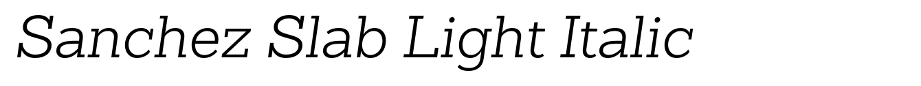 Sanchez Slab Light Italic